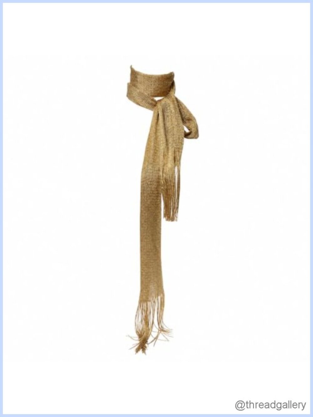 Sequin Fringe Scarf for Women, Skinny Tassel Stole, Gold Accessory